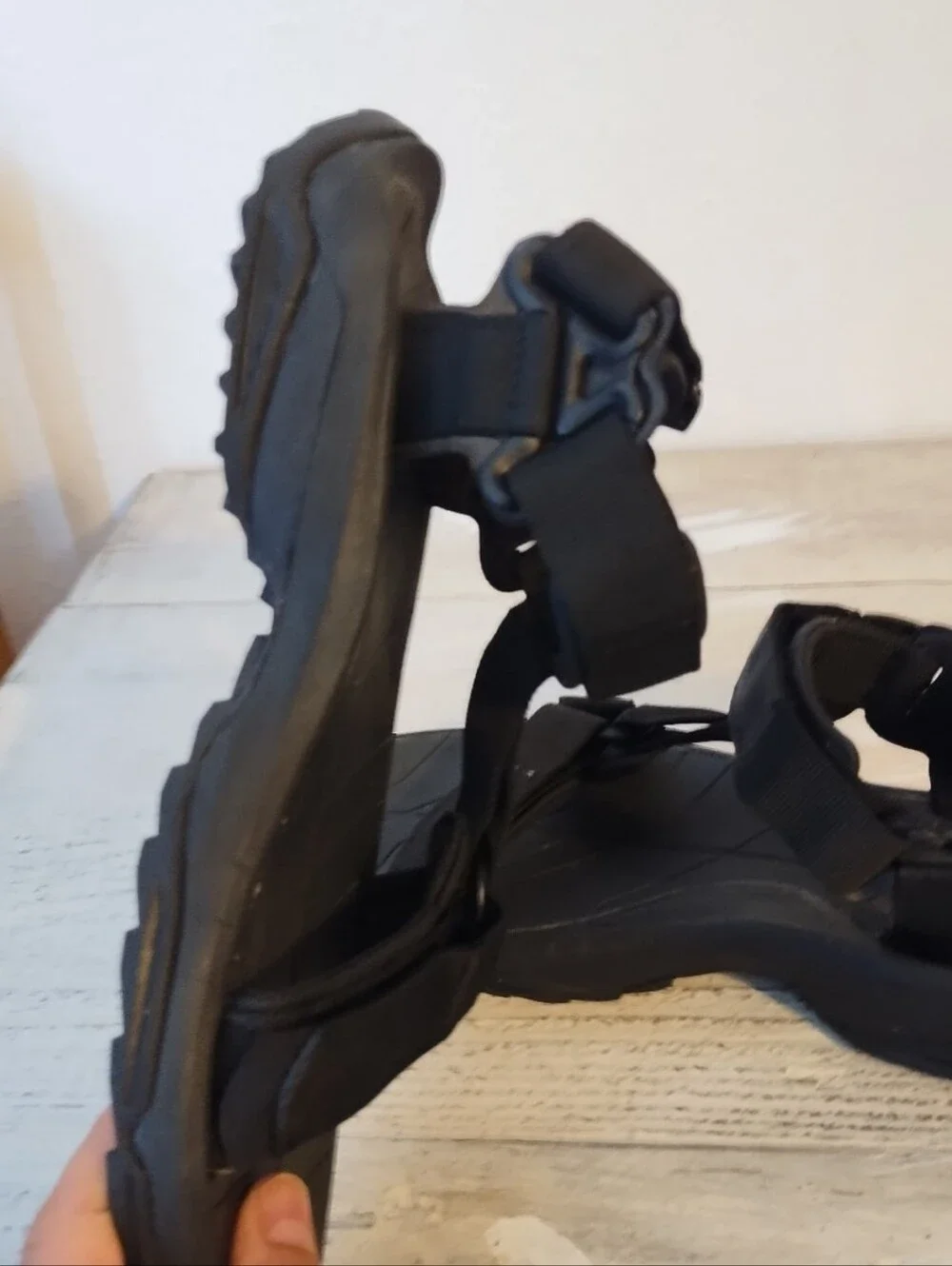 TEVA MEN shoc pad BLACK STRAPPY SPORTS SANDALS US8  / EU 40/ UK